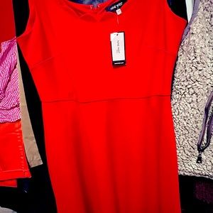 Cute lil red cocktail dress.